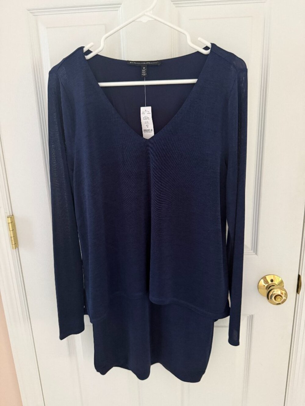 White House Black Market Dress Layered Size Medium Navy Blue